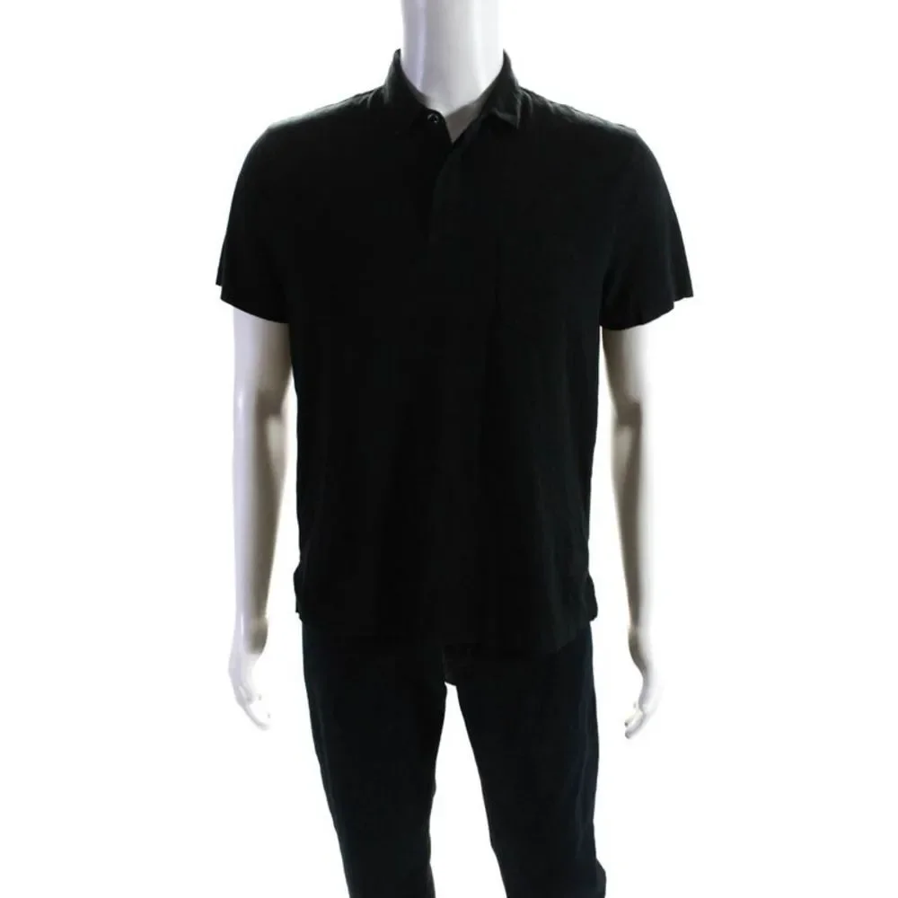 Ralph Lauren Black Label Mens Cotton Short Sleeve Polo Shirt Top Black Size M